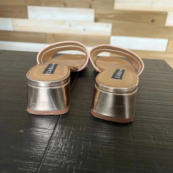 ZARA BLOCK HEEL sandal Two toned SZ 38 - Picture 7 of 7